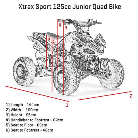 Xtrax Sport 125cc Blue Junior Petrol Quad Bike