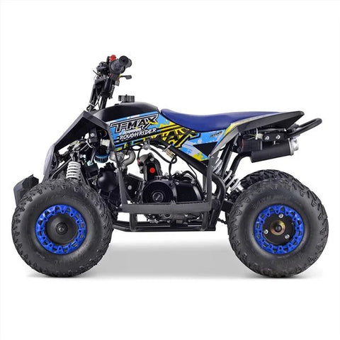 T-Max Roughrider 90cc Blue Kids Midi Petrol Quad Bike