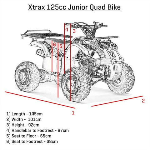 Xtrax 125cc Blue Junior Petrol Quad Bike