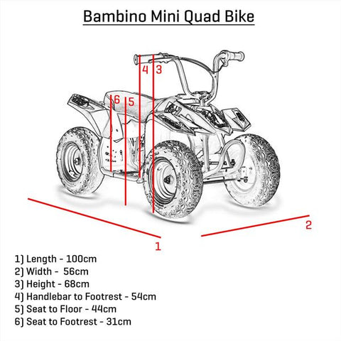 Bambino 250w Black Kids Electric Mini Quad Bike