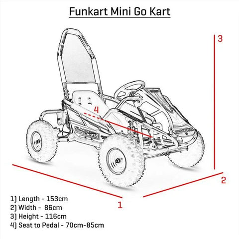 Funkart Pro 98cc Green Kids Petrol Go Kart