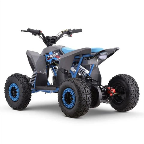 T-Max Roughrider 2025 1100w 36v Nardo Grey/Blue Kids Midi Electric Quad Bike