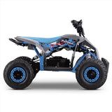 T-Max Roughrider 2025 1100w 36v Nardo Grey/Blue Kids Midi Electric Quad Bike